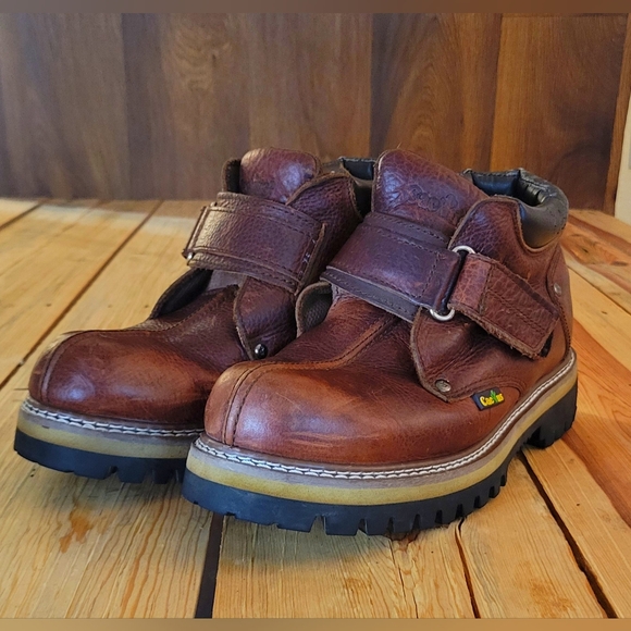 Cactus Jack Dark Brown Leather Velcrow Strap Boots - Picture 1 of 4
